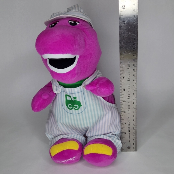 Barney Train Conductor Plush Dinosaur - Picture 7 of 7